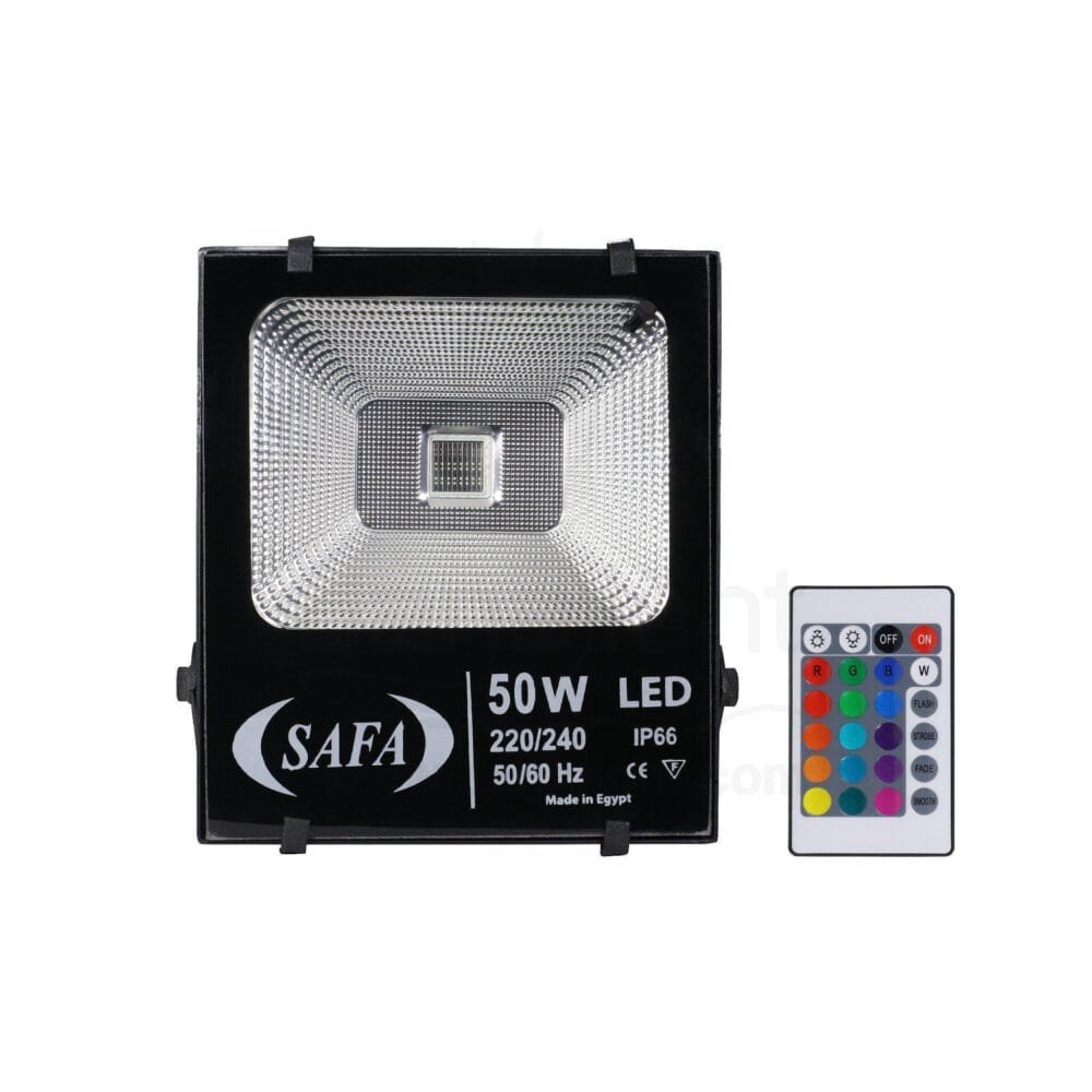 كشاف فلود لايت خارجي 50 وات SMD الوان RGB Outside RGB Colors 50 Watt Flood light